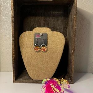 Beads Yellow and Pink Circle Earrings